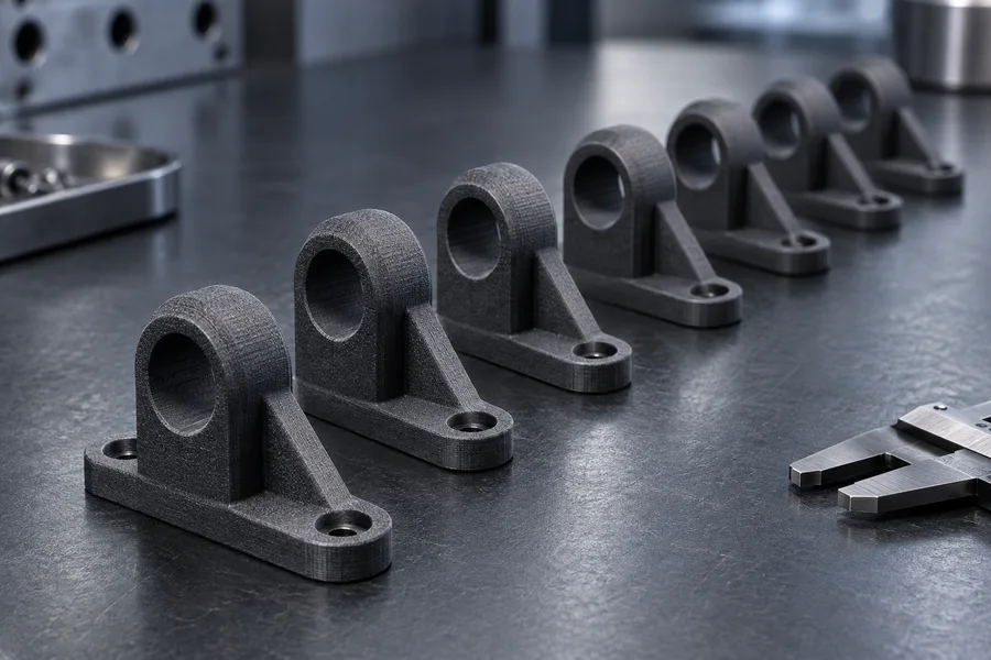 Concept image of a small series of printed brackets